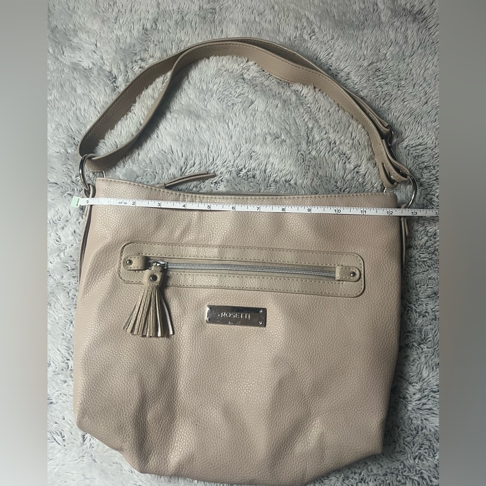 Rosetti Women's Tan Handbag Purse Tassel Shoulder or Crossbody - Picture 10 of 14